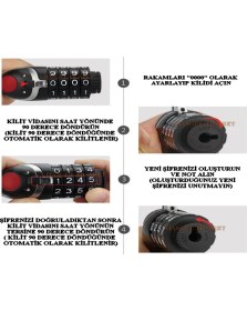 Resim HSGL Bisiklet 12 x 100 cm Şifreli Kilit (5 Şifreli Renkli) Turuncu 