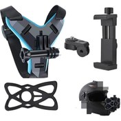 Resim comse Aksiyon Kamera Kask Alt Çene Bağlantı Aparatı Telefon Tutucu Set Go Pro Motorsiklet 