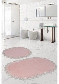 Resim Bonny Home Venüs Pudra 2'li Dantelli Banyo Paspası Seti Çeyizlik Pudra 