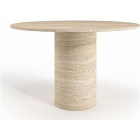Resim Lucca Yuvarlak Traverten Masa 100x100 Traverten 