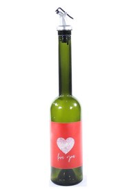 Resim Sevgililer Günü Konseptli Sosluk Siyah 500 Ml Akıtıcılı Love You Koyu Yeşil 