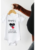 Resim Sürpriz Sevgililer Günü Hediyen Benim Özel Tasarım Bebek Zıbın Pamuklu Çıtçıtlı Body Beyaz 