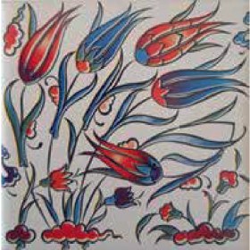 Resim Kütahya Çini Sanayi 10X10 cm Çini Desenli Çini Seramik Karo 