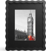 Resim Gaojunshop01 Siyah 8x10 İnç Dalgalı Duvar Ve Masaüstü Fotoğraf Çerçevesi Modern Dekor 
