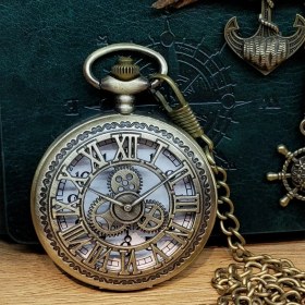Resim Pileli Store Antika Vintage Köstekli Saat Gökyüzü 