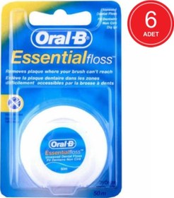 Resim Oral-B Essential Floss Mumsuz Diş İpi 50 M x 6 Paket 