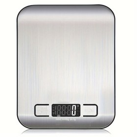 Resim 1 Adet Yüksek Hassasiyetli Dijital Mutfak Terazisi 22lb/10kg, Gram & Ons, 6 Birim (g/oz/lb/kg/t/kilogram), Tara Fonksiyonu, LCD Ekran, Paslanmaz Çelik, Pişirme ve Kahve Çayı için Kolay Temizlenebilir, Pil ile Çalışır (Piller Dahil Değildir), Kulinari Ölçümler, Kompakt Tasarım, Paket Tartımı, Şık Terazi, Metal Terazi, Gram ve Ons, Evde Fırıncılar İçin 