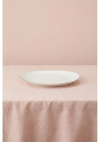 Resim Ceyda Platin Kenarlı Porselen Kayık Tabak 20 Cm Ekru 