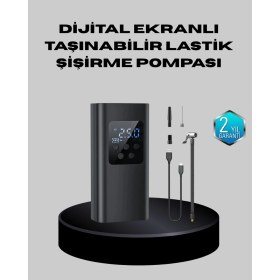 Resim Zero Land Nrzsnt Taşınabilir 80W Kablosuz Lastik Şişirme Pompası Dijital Ekranlı 
