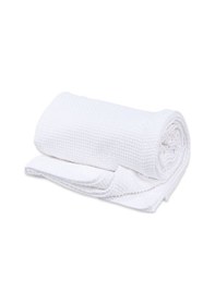 Resim Beyaz Tek Kişilik Otel Tipi %100 Pamuk Koton Pike Örtüsü 160 220 