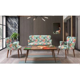 Resim Bahar Çay Seti (Balkon, Salon, Cafe, Ofis) 2+1+1 