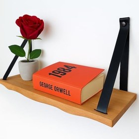 Resim pratikoutdoor Duvar Rafı, Dekoratif Duvar Rafı, Masif Kayın Modern Duvar Rafı - 69 cm 