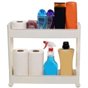 Resim Motek Mutfak Rafı Plastik Tekerlekli 2 Raflı Sebzelik Erzak Raf 