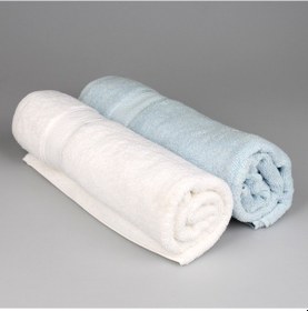 Resim İkili Banyo Havlusu Açık Mavi-Beyaz 