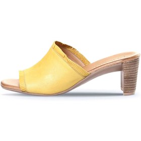 Resim BUENO Shoes Sarı Deri Kadın Topuklu Terlik 01wn4002 