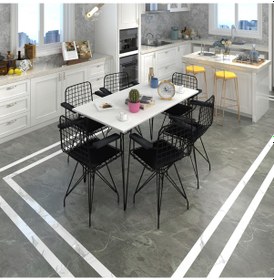Resim Knsz masa sandalye takımı hem75mazlum byzsyh 130*090 klç 6 sandal 