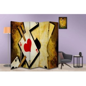 Resim Şans Temalı Özel Tasarım Paravan Room Divider 180 x 200 cm 