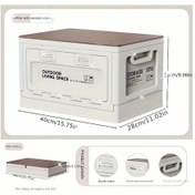 Resim Gateesat Mavi Ahşap Kapaklı Katlanır Depolama Kutusu Araba Bagaj Kamp Ev Organizatör 