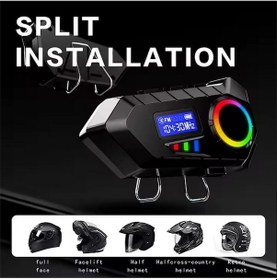 Resim Y30 Kask Kulaklık Motosiklet Kulaklık Rgb Radyolu Intercom 