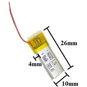 Resim Sertec 401025 3.7v 90 Mah Lityum Polimer Pil 1.5a Drone Için Uygun Değildir 