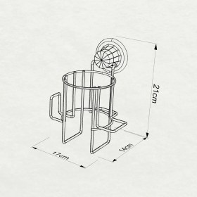 Resim Tekno-tel Vakumlu Fön Tutucu Fön Askısı Mat Siyah DM262 