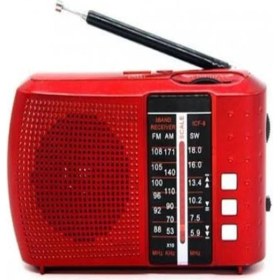 Resim Kırmızı Bluetooth Fm Radyo USB Tf Kartlı Şarjlı Taşınabilir Radyо 