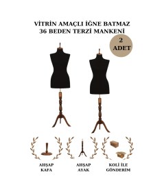 Resim 2 Adet Vitrin Amaçlı 36 Beden Terzi Mankeni Vitrin Mankeni Cansız Manken 