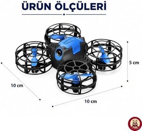 Resim Uzaktan Kumandalı Mini Drone Işıklı Şarjlı Takla Atabilen 360° Dönüş Yapabilen Otomatik İniş Kalkış Hobi Drone 8-10 Dakika Kullanım Süresi 