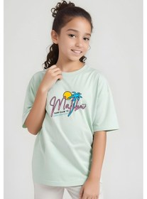 Resim Fyk Kids Kız Çocuk Basic Malibu Baskılı T-shirt Mint Yeşili 