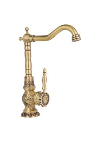 Resim İsaoğlu Yapı Antik Gold Mutfak Bataryası Eskitme Evye Musluğu Vintage Batarya Armatür Pirinç Gold 