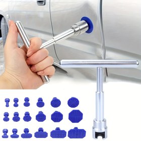 Resim Otomobil Gövde Boyasız Çarpma Onarım Aracı Seti - Alüminyum Alaşımlı, Çeşitli Boyutlu Çekicilerle Otomobil, Kamyon ve Motosiklet İçin Emme Kupası Kiti, Pil Gerektirmez, Mekanik T-Bar Çarpma Onarici, Otomobil Gövde Onarım Aracı | Emme Kupası Kiti | Dayanıklı Yapı, Otomobil Gövde Kiti 