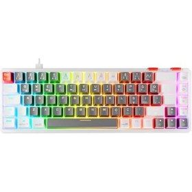 Resim Rampage Yoru Mını Gri-beyaz Type-c Bağlantılı Outemu Red Swich Q Mekanik Gaming Oyuncu Klavye Rgb 