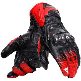 Resim Dainese Fiero Metal Black Red Lava White Deri Eldiven 