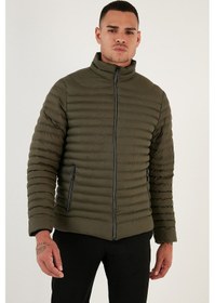 Resim Buratti Su Itici Slim Fit Cepli Dik Yaka Şişme Erkek Mont 649010 Haki 