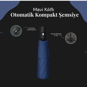 Resim Mavi Kılıflı Otomatik Kompakt Şemsiye 
