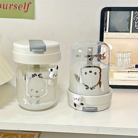 Resim Sanrio Mini Taşınabilir Plastik Su Şişesi, Dayanıklı Malzeme ve Pipetli, Çiftler ve Seyahat İçin Pratik 