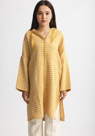 Resim Suede Style 1819 Rahat Şık Kadın Dokuma Kapüşonlu Fermuarlı Tunik 