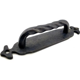 Resim Antika Tarz Dekoratif Pirinç Burgulu Çekme Kol - 148X33 Mm, Oksit 