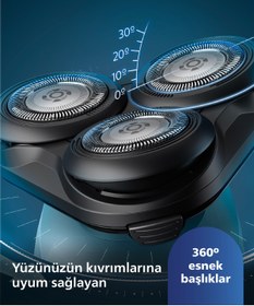 Resim Philips 5000 Serisi Islak&Kuru Tıraş Makinesi, 360 Yüz kıvrımı başlıklar, Hassas Düzeltici,S5445/03 