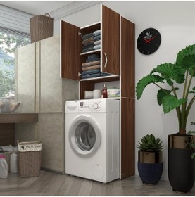 Resim Kenzlife Çamaşır Makinesi Dolabı Sinem Cvz 180*066*30 Banyo Kiler Kapaklı Arkalıklı Çok Renkli 