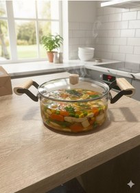 Resim Morponi Chef Prime Borosilikat Cam Tencere 2500 Ml Şeffaf 