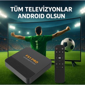 Resim FS1PRO TEKNOLOJI 4k Ultra Hd Pro Q1 Android Tv Box - Iptv Box / Akıllı Tv Kutusu - Internet Tv / Google Asistan 