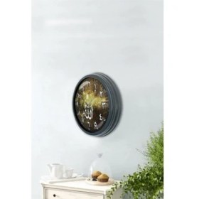 Resim Bahat Salon Ofis Arapça Duvar Saati Alüminyum Çerçeve 40 cm 