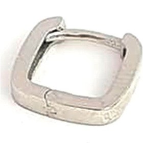 Resim 925 Ayar Gümüş Kare Tek Erkek Halka Küpe 1Cm 