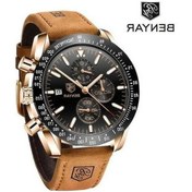 Resim Fastbuy Benyar Erkek Kol Saati Analog Kuvars Kronograf G Black Işıkçılı Altın Bileklik Saati Altın 