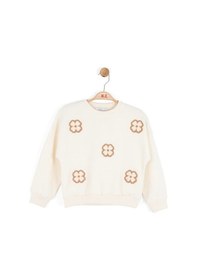 Resim Kız Çocuk Çiçek Sweat Nk-39502 Ekru 