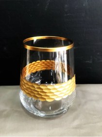 Resim Gold Kaplama Paşabahçe Azur Lux Meşrubat Ve Su Bardağı 300cc Gold - Şeffaf 