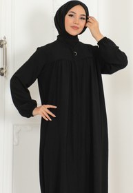 Resim OKTAYUSTA COLLECTİON Robalı Mevlana Kesim Günlük Siyah Ferace 
