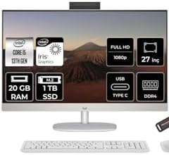 Resim HP 27-CR0009NT i5 1335U 20GB 1TB SSD Intel Graphics 27" FHD IPS FDOS All In One PC Beyaz & PER4 