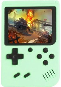 Resim Retro Mini El Video Oyun Konsolu 8-bit 3.0 Inç Renkli Lcd Ekran Dahili 500 Oyun Green 